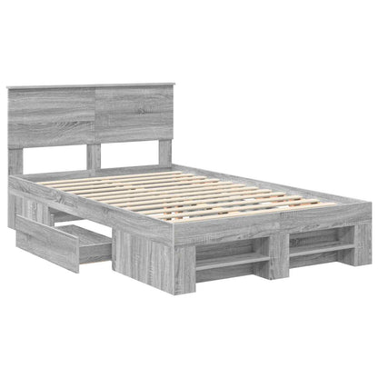 Bed Frame Grey Sonoma 120 x 200 cm Engineered Wood
