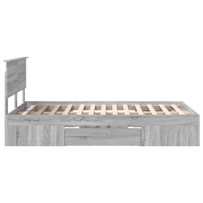 Bed Frame Grey Sonoma 120 x 200 cm Engineered Wood