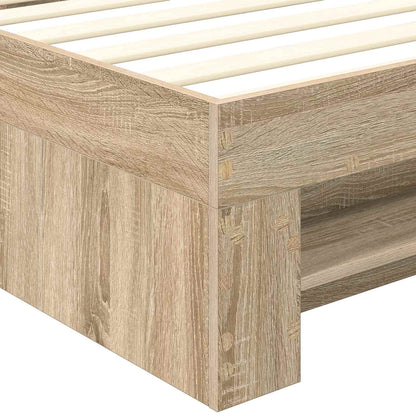 Bed Frame with Headboard Sonoma Oak 100 x 200 m Engineered Wood