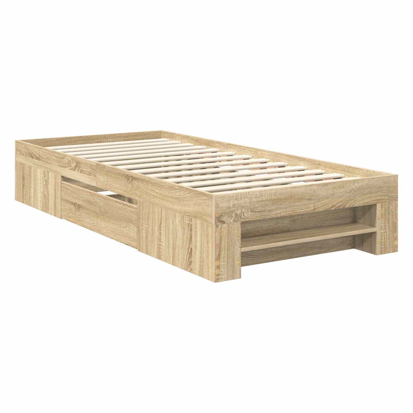 Bed Frame with Headboard Sonoma Oak 100 x 200 m Engineered Wood