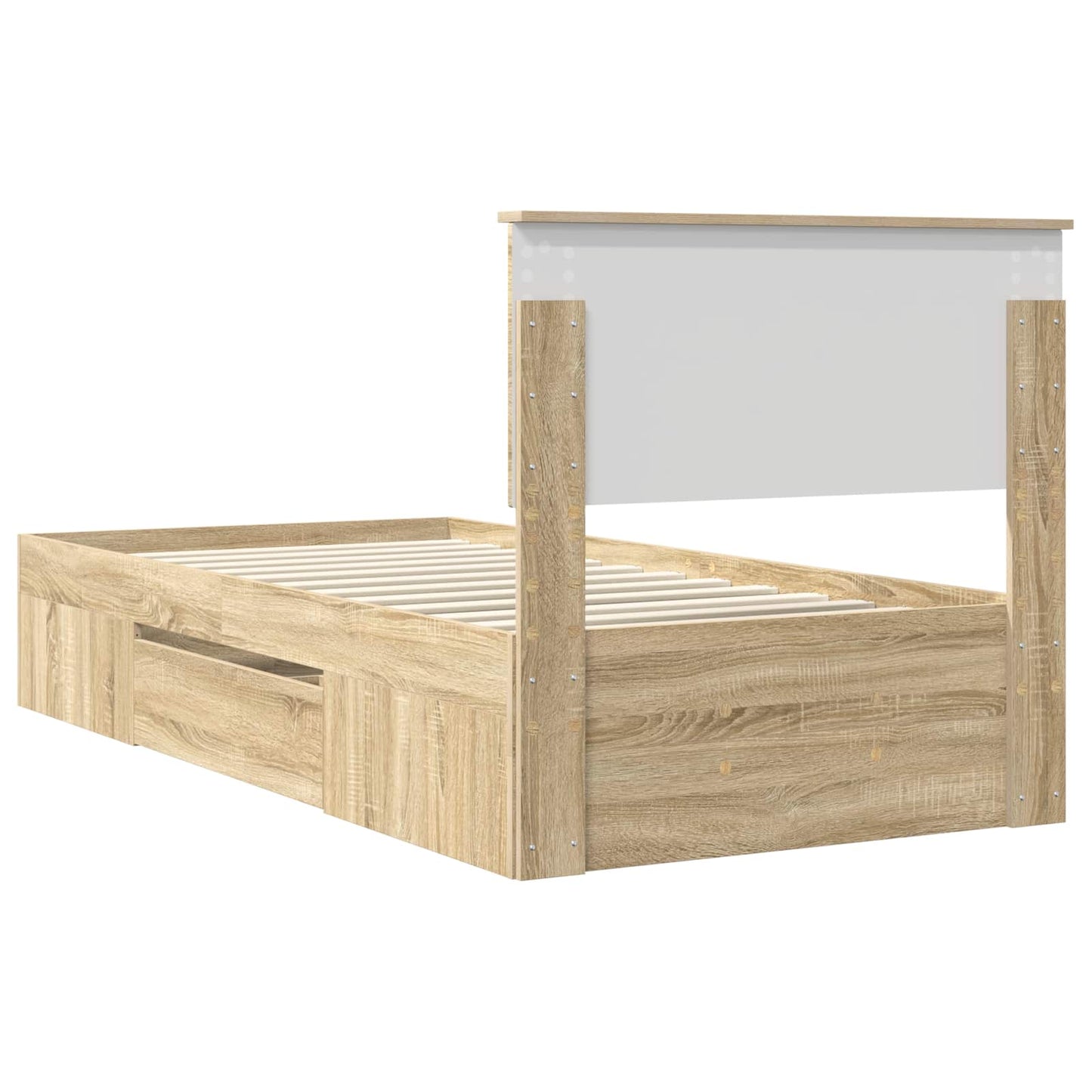 Bed Frame with Headboard Sonoma Oak 100 x 200 m Engineered Wood