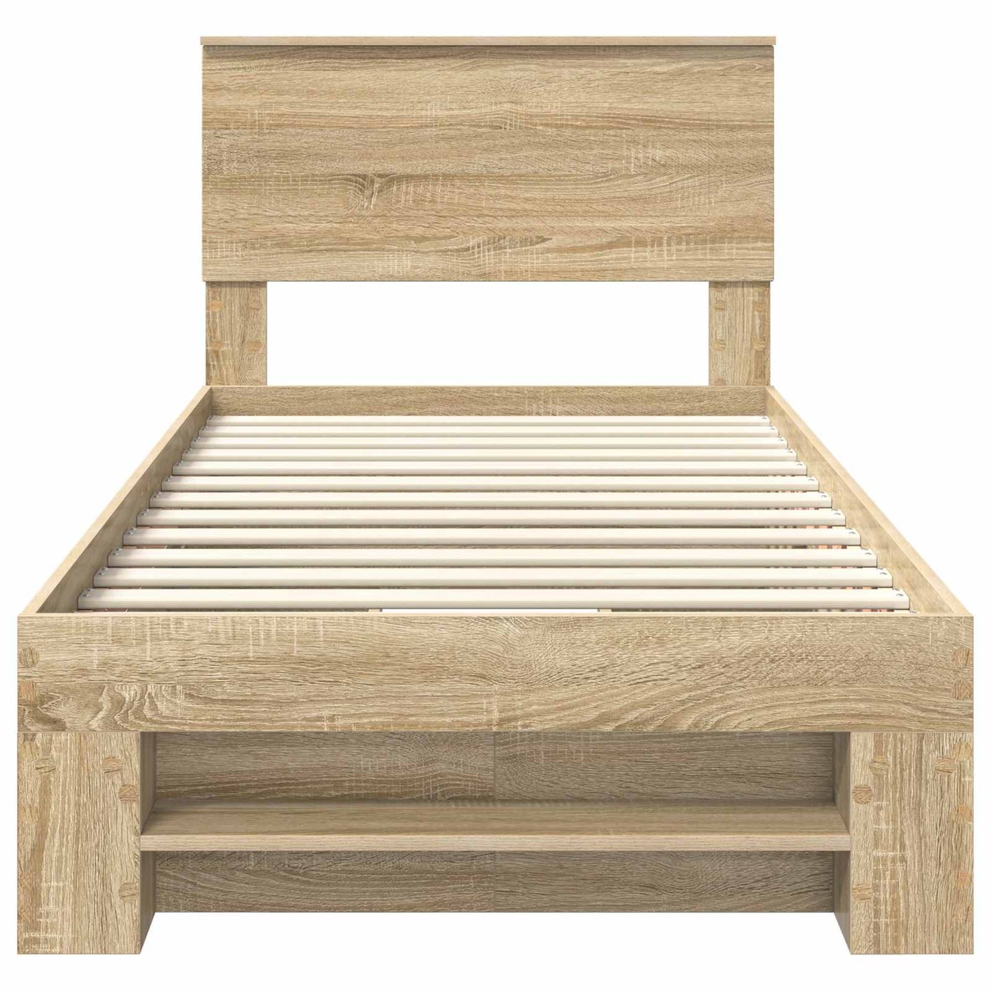 Bed Frame with Headboard Sonoma Oak 100 x 200 m Engineered Wood