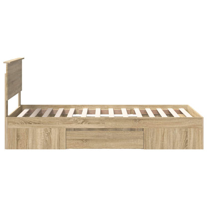 Bed Frame with Headboard Sonoma Oak 100 x 200 m Engineered Wood