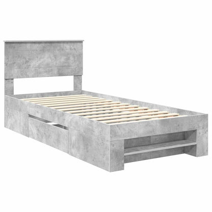 Bed Frame Concrete Grey 100 x 200 m Engineered Wood