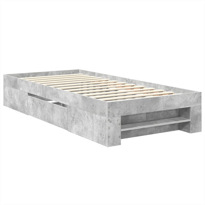 Bed Frame Concrete Grey 100 x 200 m Engineered Wood