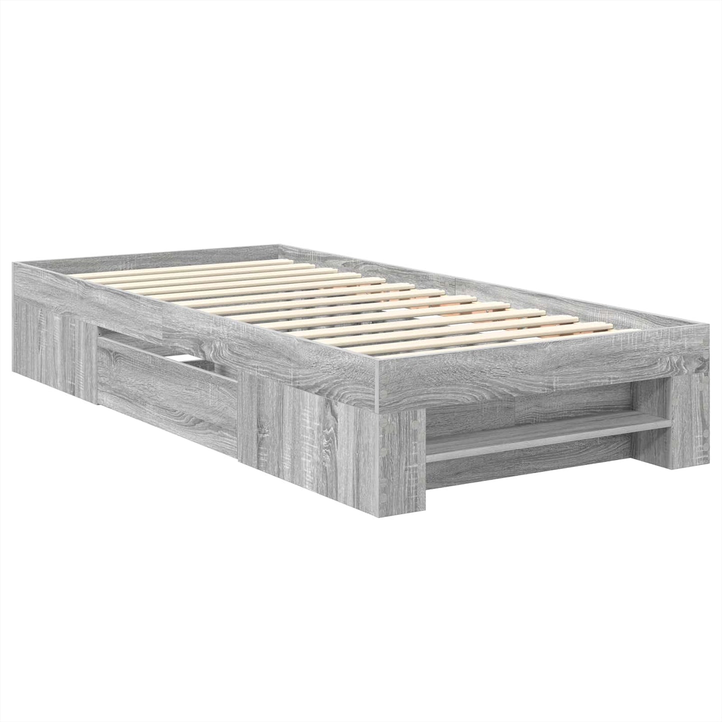 Bed Frame Grey Sonoma 100 x 200 m Engineered Wood