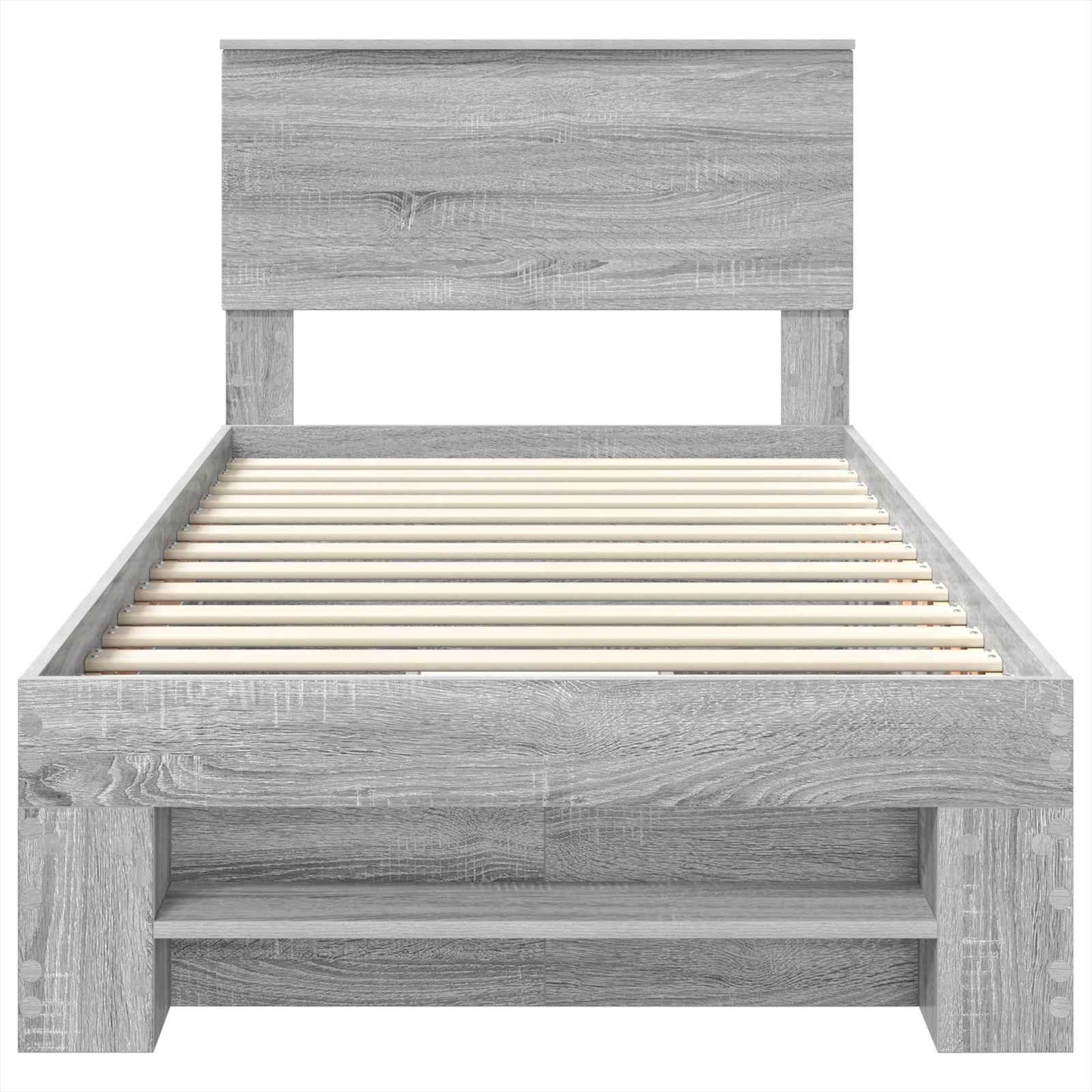 Bed Frame Grey Sonoma 100 x 200 m Engineered Wood