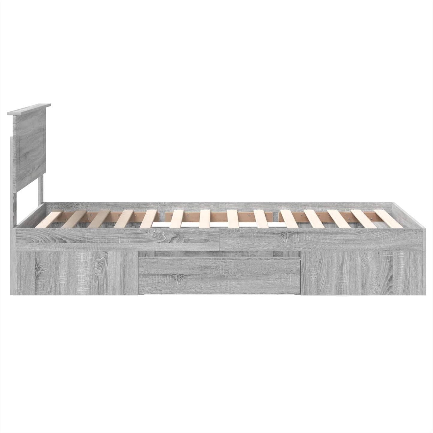 Bed Frame Grey Sonoma 100 x 200 m Engineered Wood