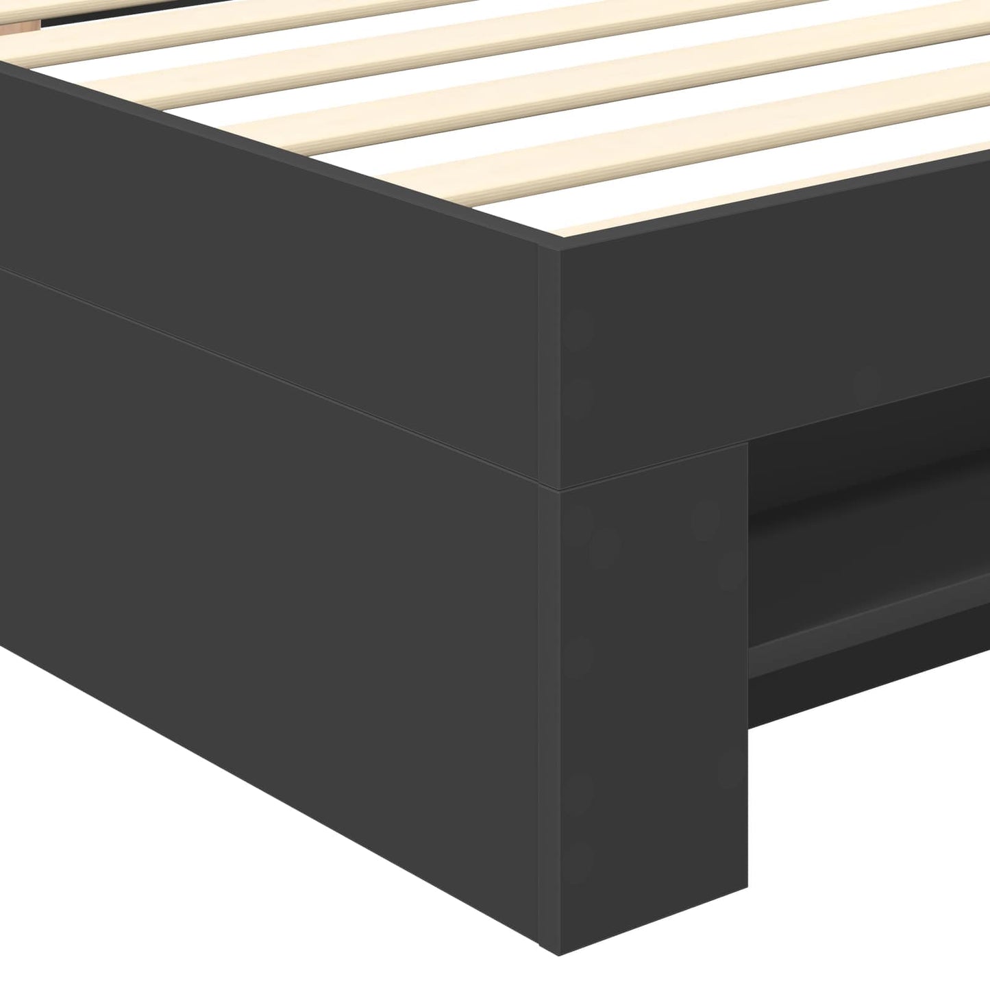 Bed Frame with Headboard Black 90 x 200 cm Engineered Wood