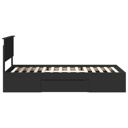 Bed Frame with Headboard Black 90 x 200 cm Engineered Wood