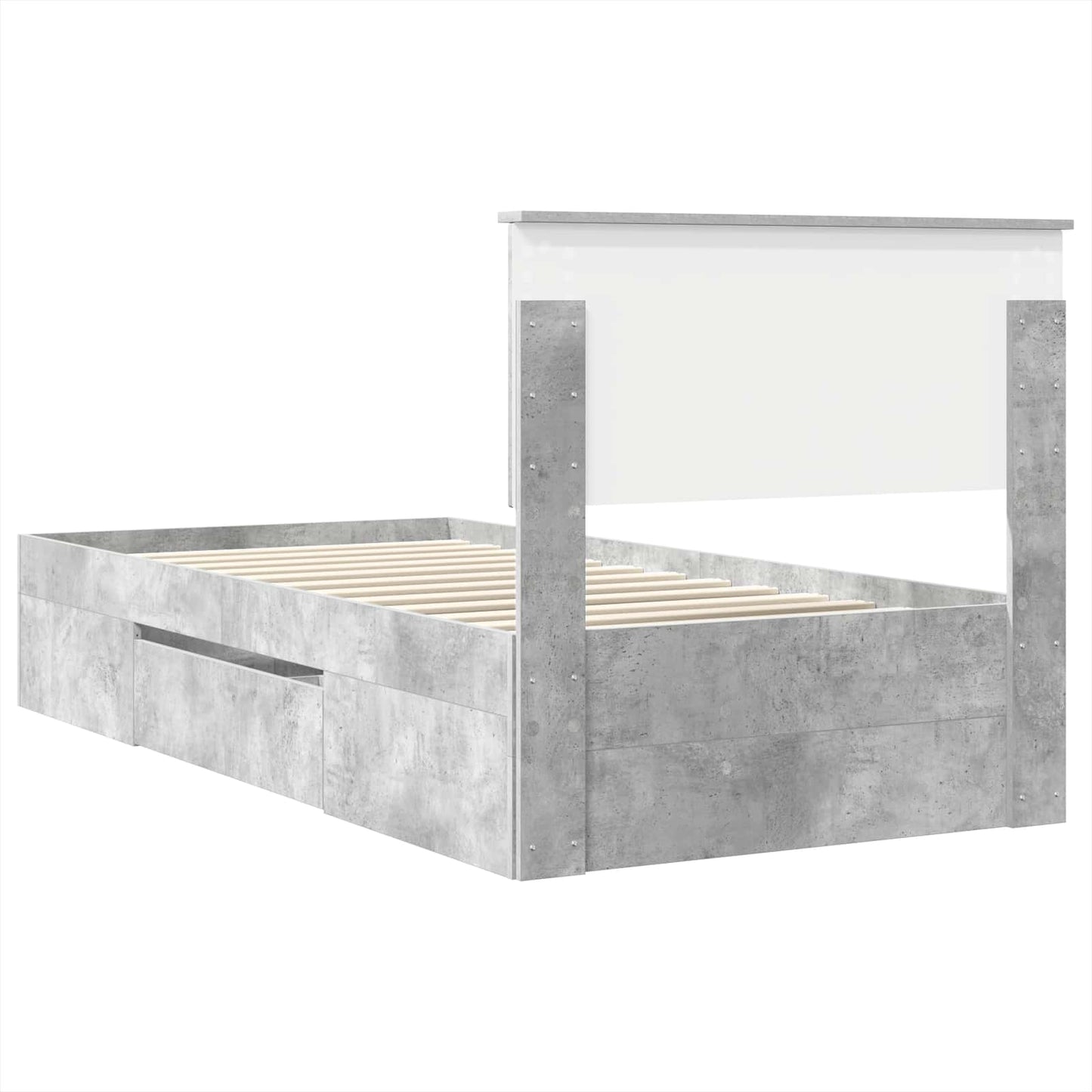 Bed Frame Concrete Grey 90 x 200 cm Engineered Wood
