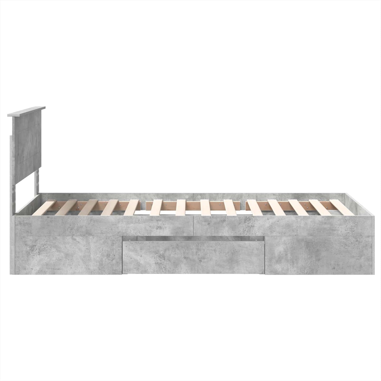 Bed Frame Concrete Grey 90 x 200 cm Engineered Wood