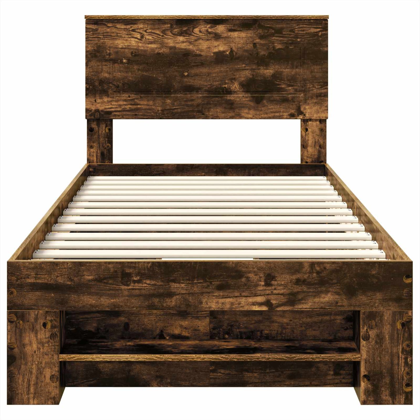 Bed Frame with Headboard Smoked Oak 90 x 200 cm Engineered Wood