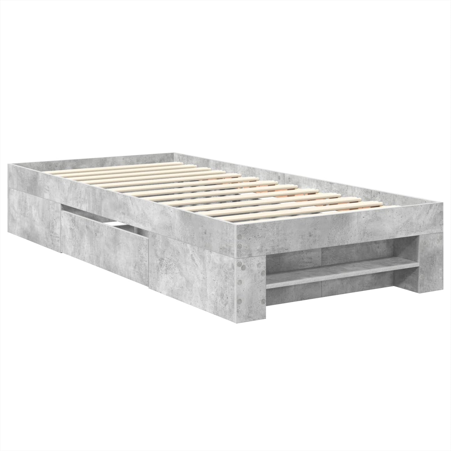 Bed Frame Concrete Grey 90 x 200 cm Engineered Wood