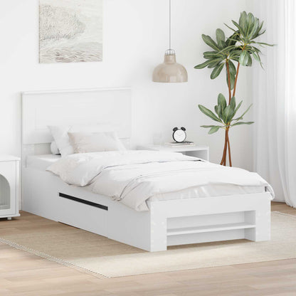 Bed Frame with Headboard White 80 x 200 cm Engineered Wood