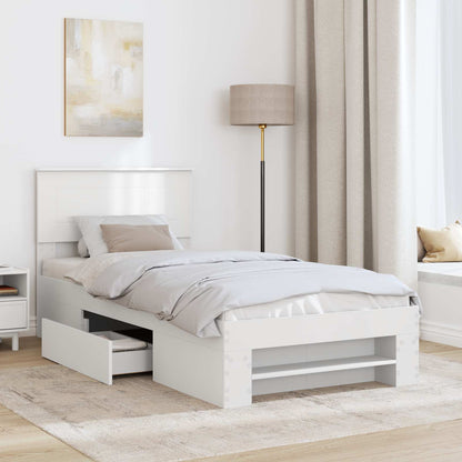 Bed Frame with Headboard White 80 x 200 cm Engineered Wood