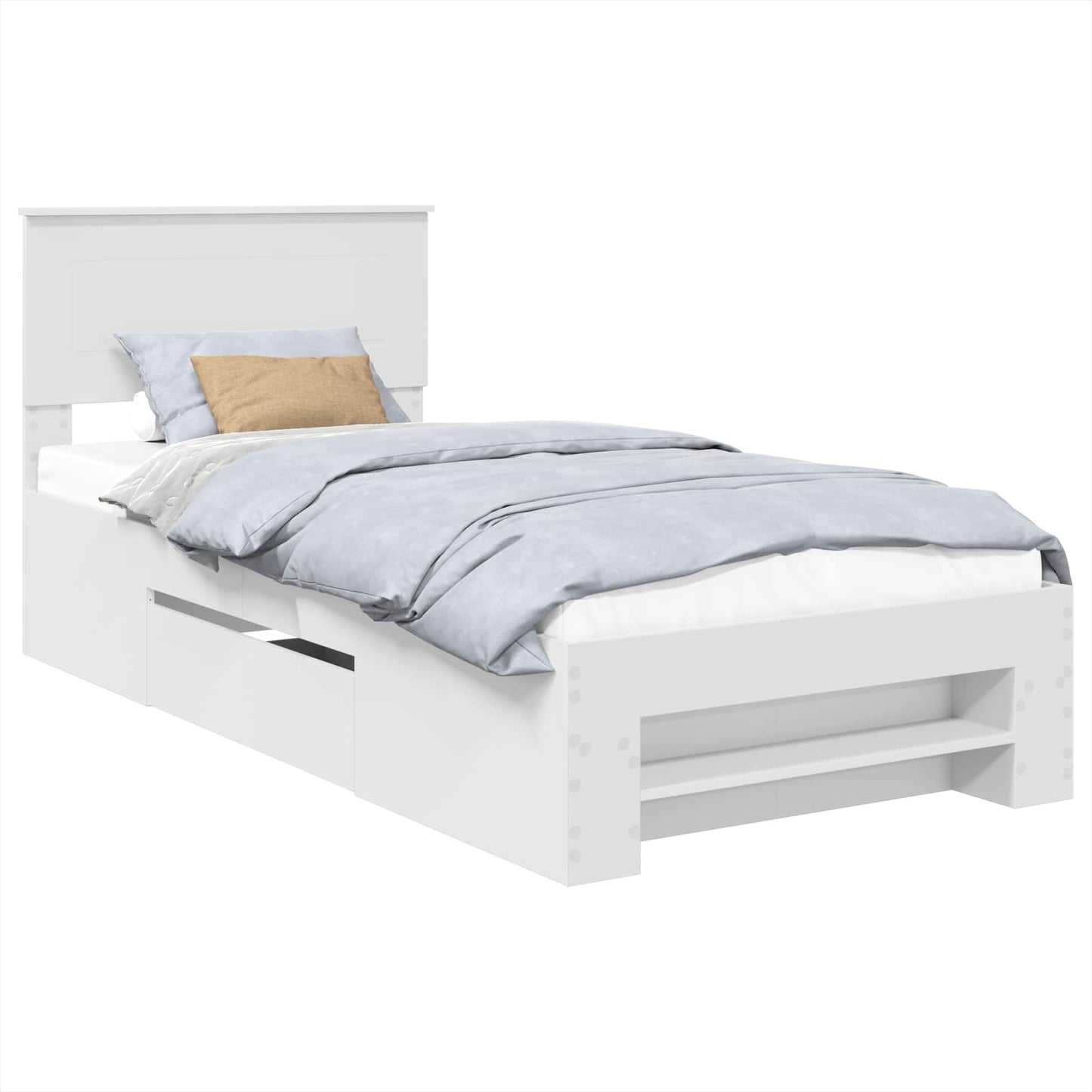 Bed Frame with Headboard White 80 x 200 cm Engineered Wood