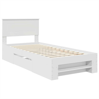 Bed Frame with Headboard White 80 x 200 cm Engineered Wood