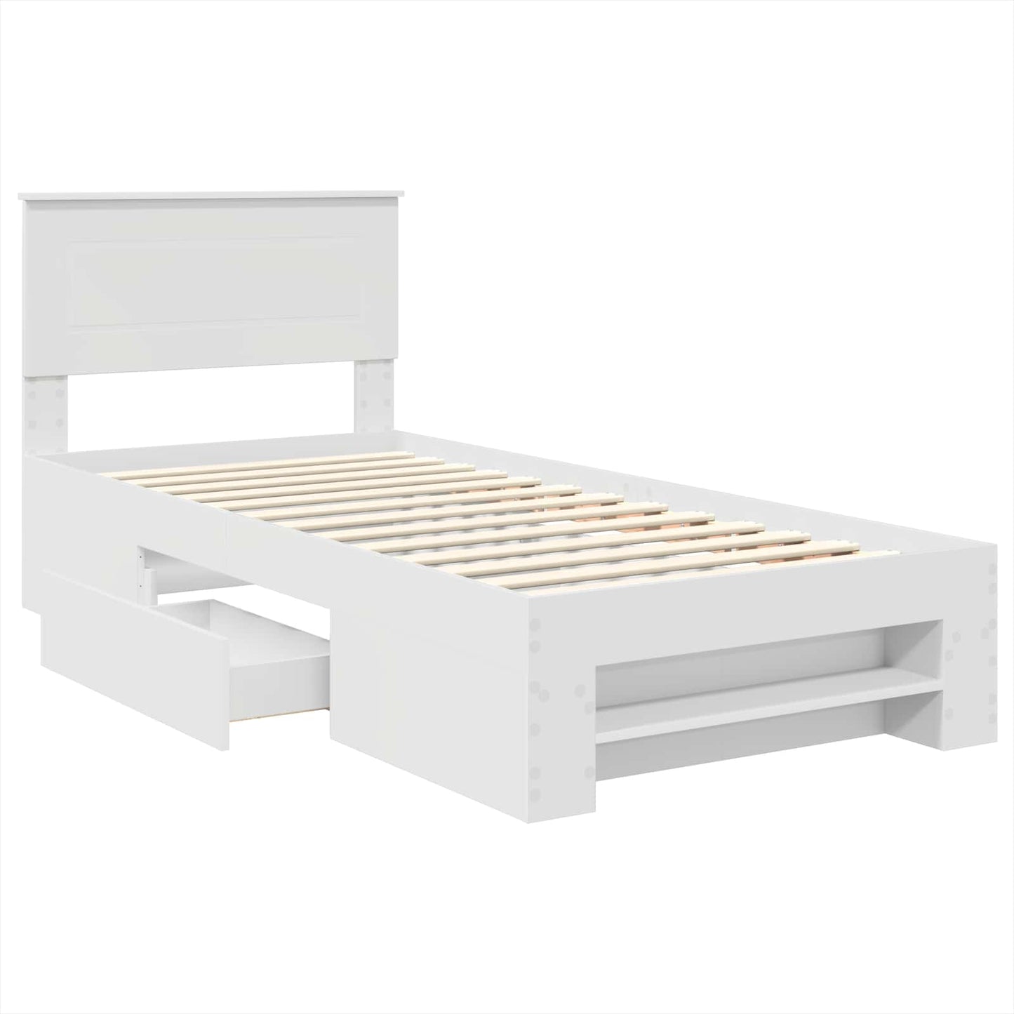Bed Frame with Headboard White 80 x 200 cm Engineered Wood