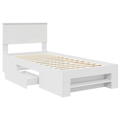 Bed Frame with Headboard White 80 x 200 cm Engineered Wood