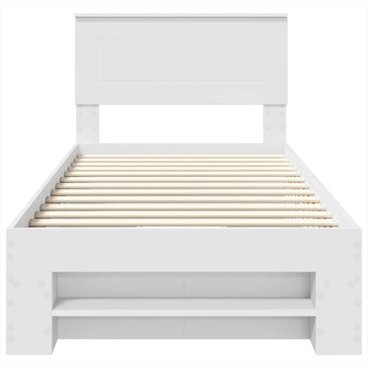Bed Frame with Headboard White 80 x 200 cm Engineered Wood