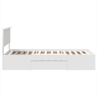 Bed Frame with Headboard White 80 x 200 cm Engineered Wood