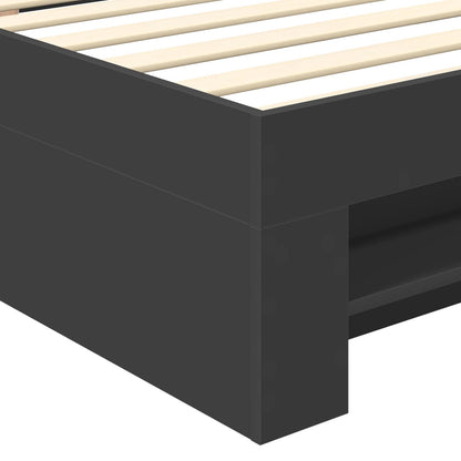 Bed Frame with Headboard Black 80 x 200 cm Engineered Wood