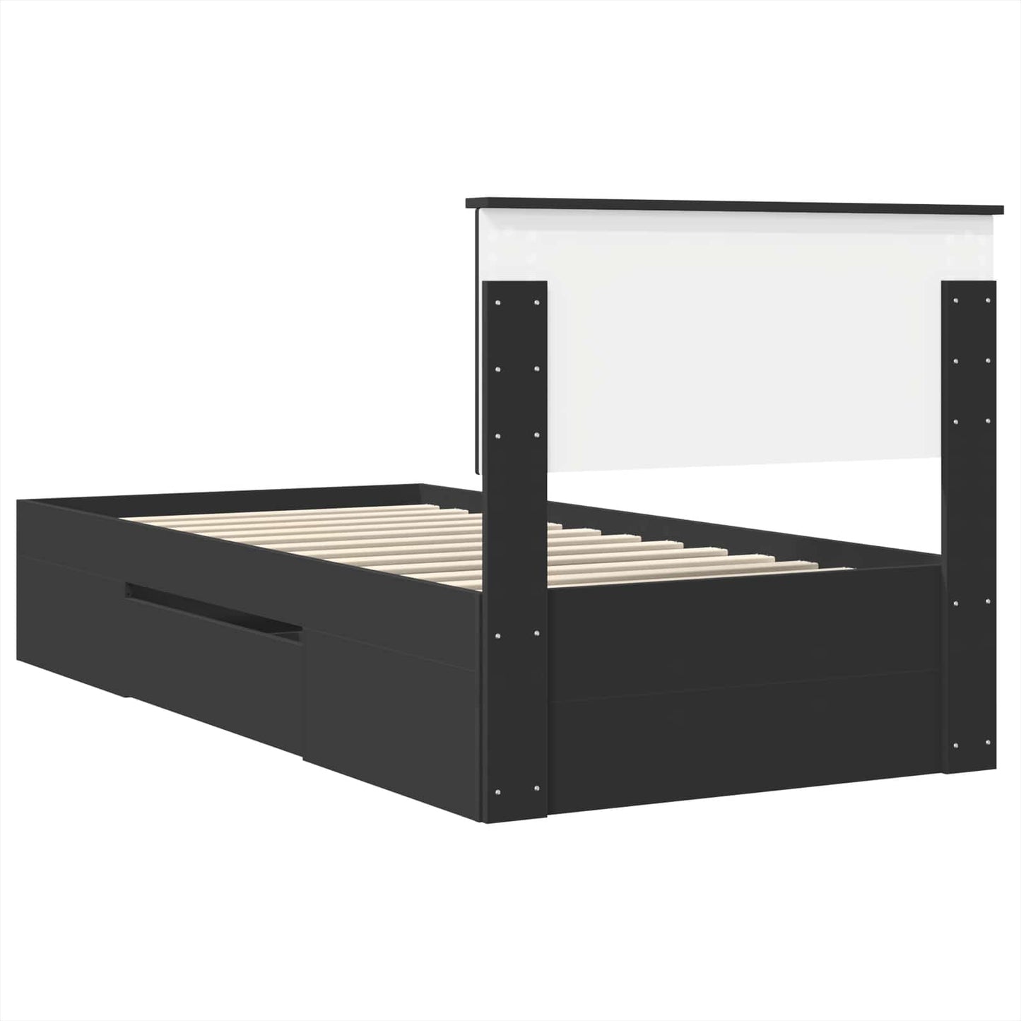 Bed Frame with Headboard Black 80 x 200 cm Engineered Wood