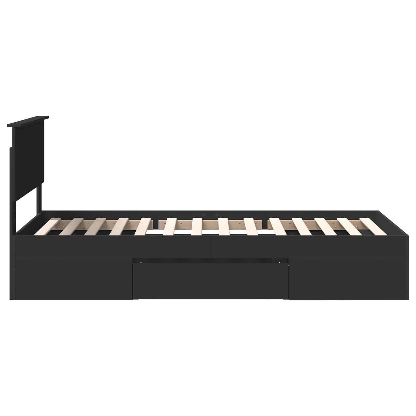 Bed Frame with Headboard Black 80 x 200 cm Engineered Wood