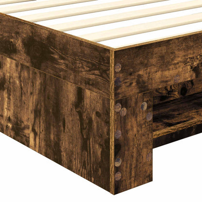 Bed Frame with Headboard Smoked Oak 80 x 200 cm Engineered Wood