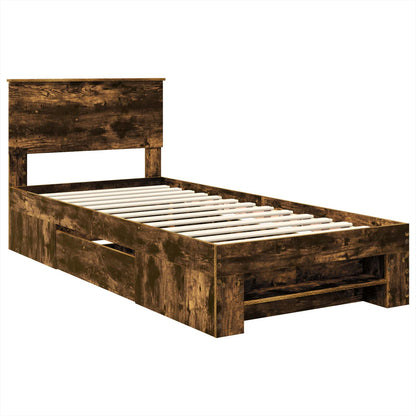 Bed Frame with Headboard Smoked Oak 80 x 200 cm Engineered Wood