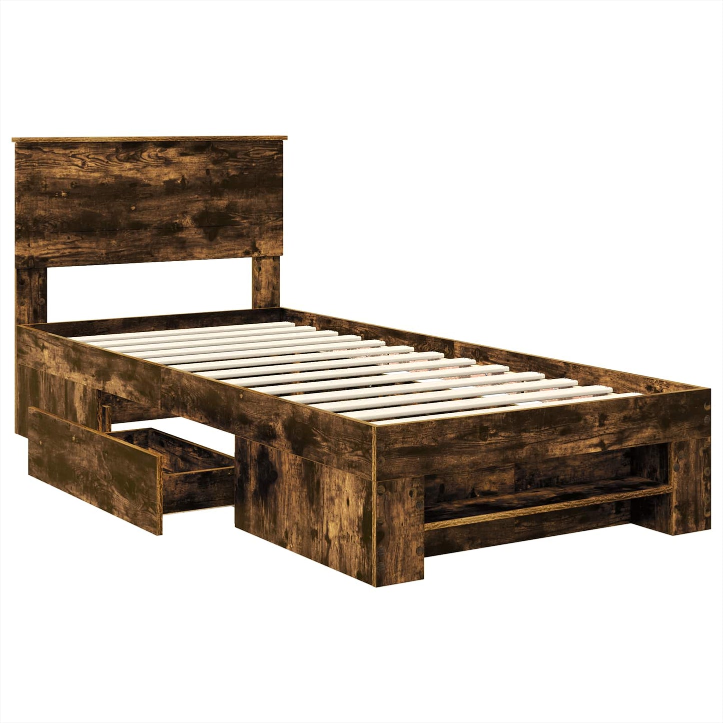 Bed Frame with Headboard Smoked Oak 80 x 200 cm Engineered Wood