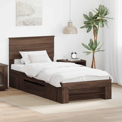 Bed Frame with Headboard Brown Oak 80 x 200 cm Engineered Wood
