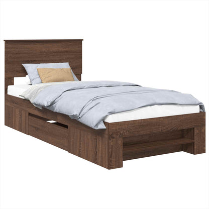 Bed Frame with Headboard Brown Oak 80 x 200 cm Engineered Wood