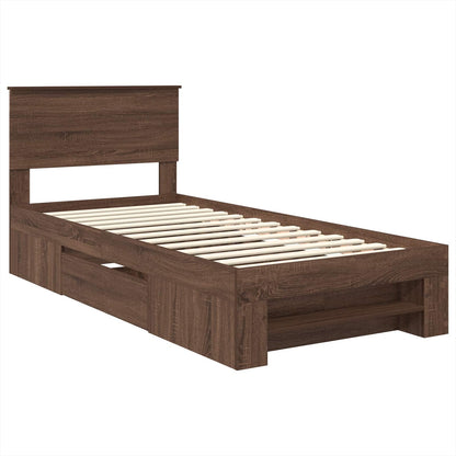Bed Frame with Headboard Brown Oak 80 x 200 cm Engineered Wood