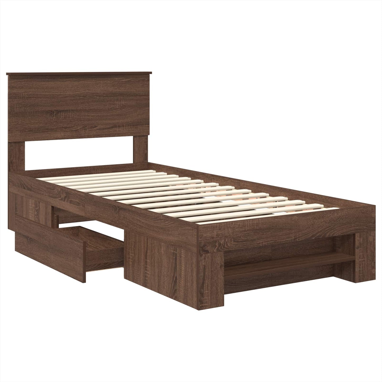 Bed Frame with Headboard Brown Oak 80 x 200 cm Engineered Wood