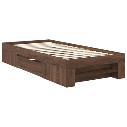 Bed Frame with Headboard Brown Oak 80 x 200 cm Engineered Wood