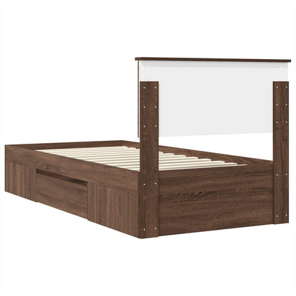 Bed Frame with Headboard Brown Oak 80 x 200 cm Engineered Wood