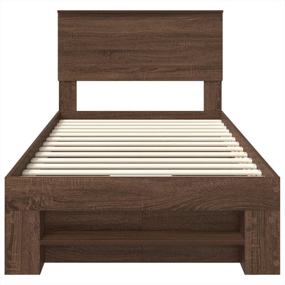 Bed Frame with Headboard Brown Oak 80 x 200 cm Engineered Wood