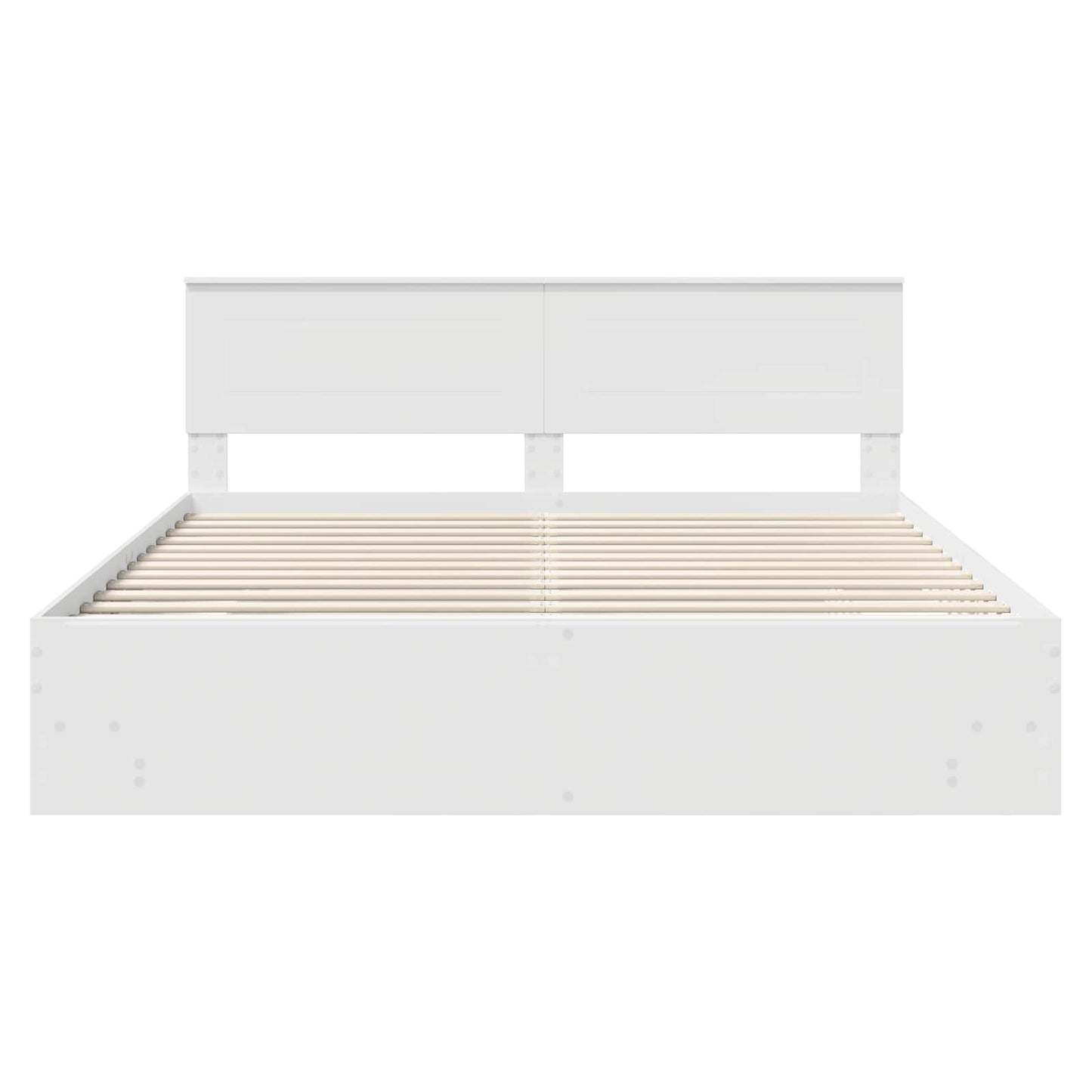 Bed Frame with Headboard White 200 x 200 cm Engineered Wood