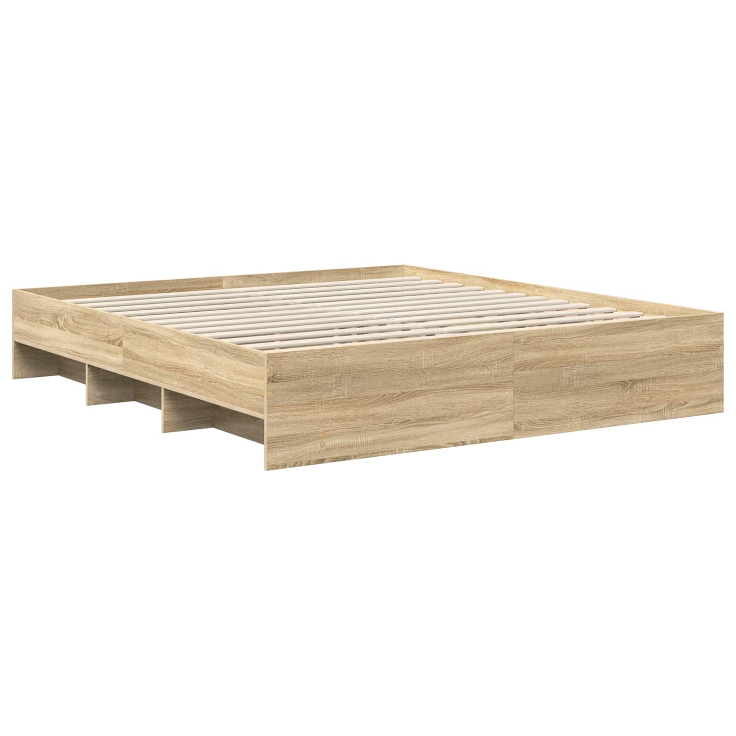 Bed Frame Sonoma Oak 200 x 200 cm Engineered Wood