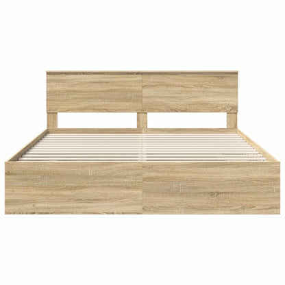 Bed Frame Sonoma Oak 200 x 200 cm Engineered Wood