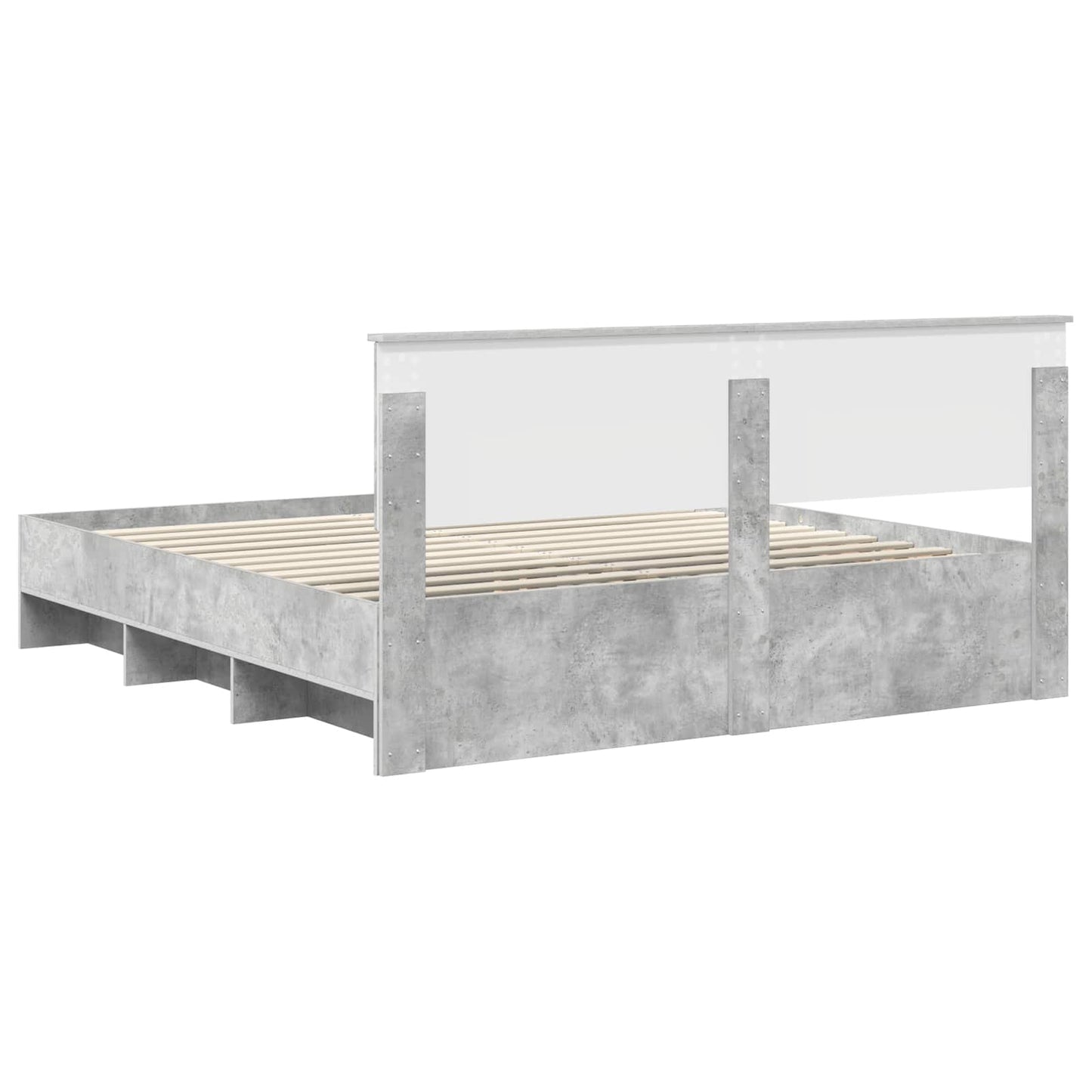 Bed Frame Concrete Grey 200 x 200 cm Engineered Wood