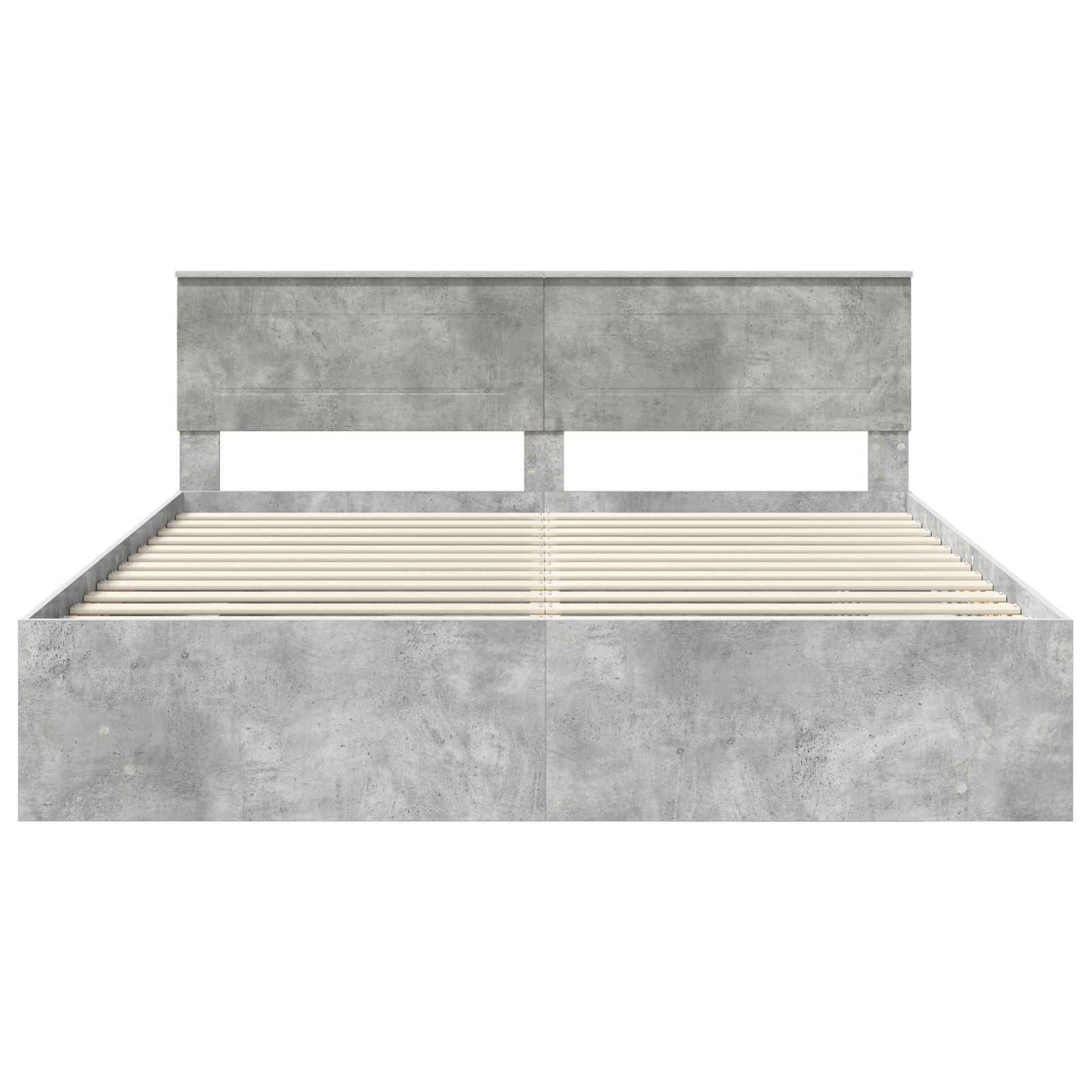 Bed Frame Concrete Grey 200 x 200 cm Engineered Wood