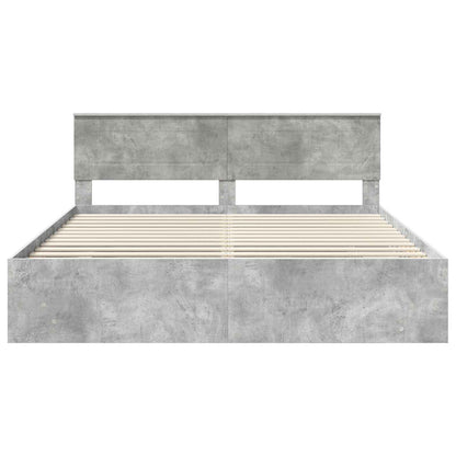 Bed Frame Concrete Grey 200 x 200 cm Engineered Wood