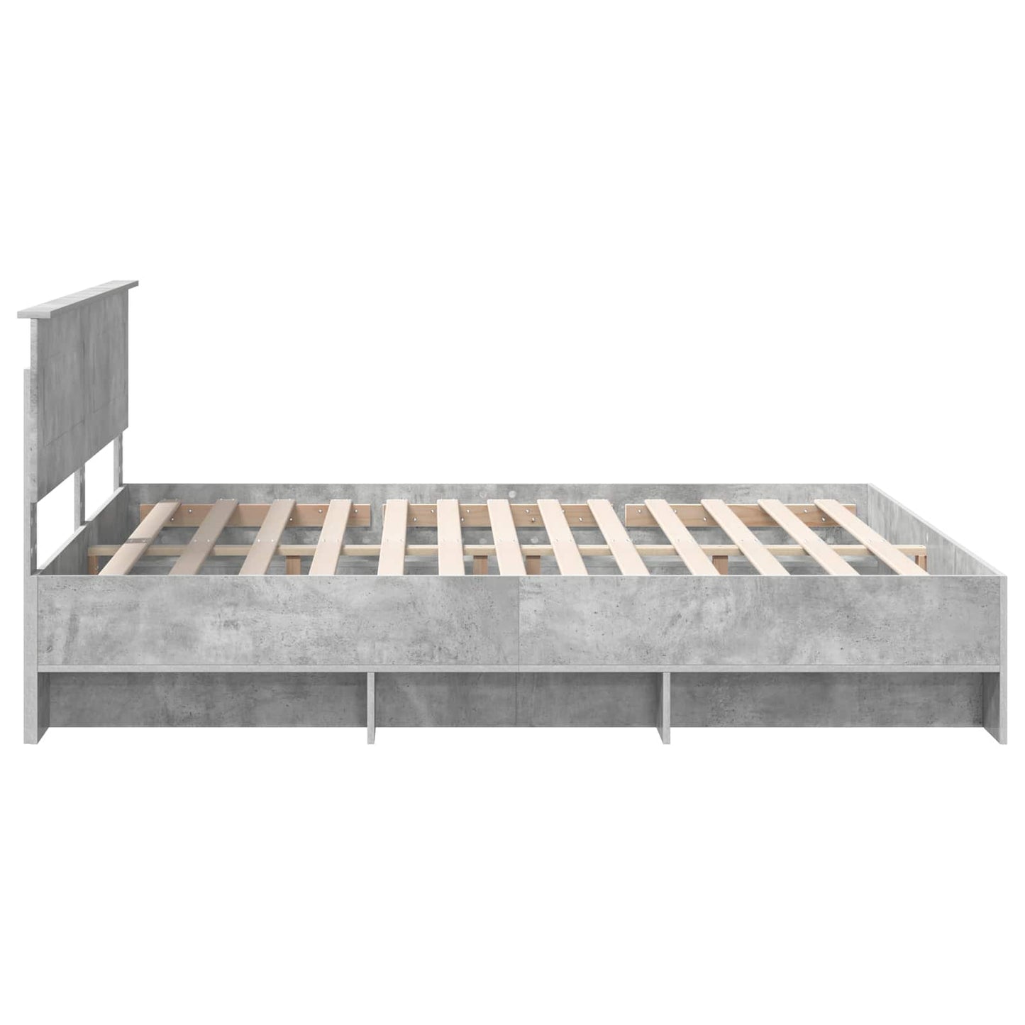 Bed Frame Concrete Grey 200 x 200 cm Engineered Wood