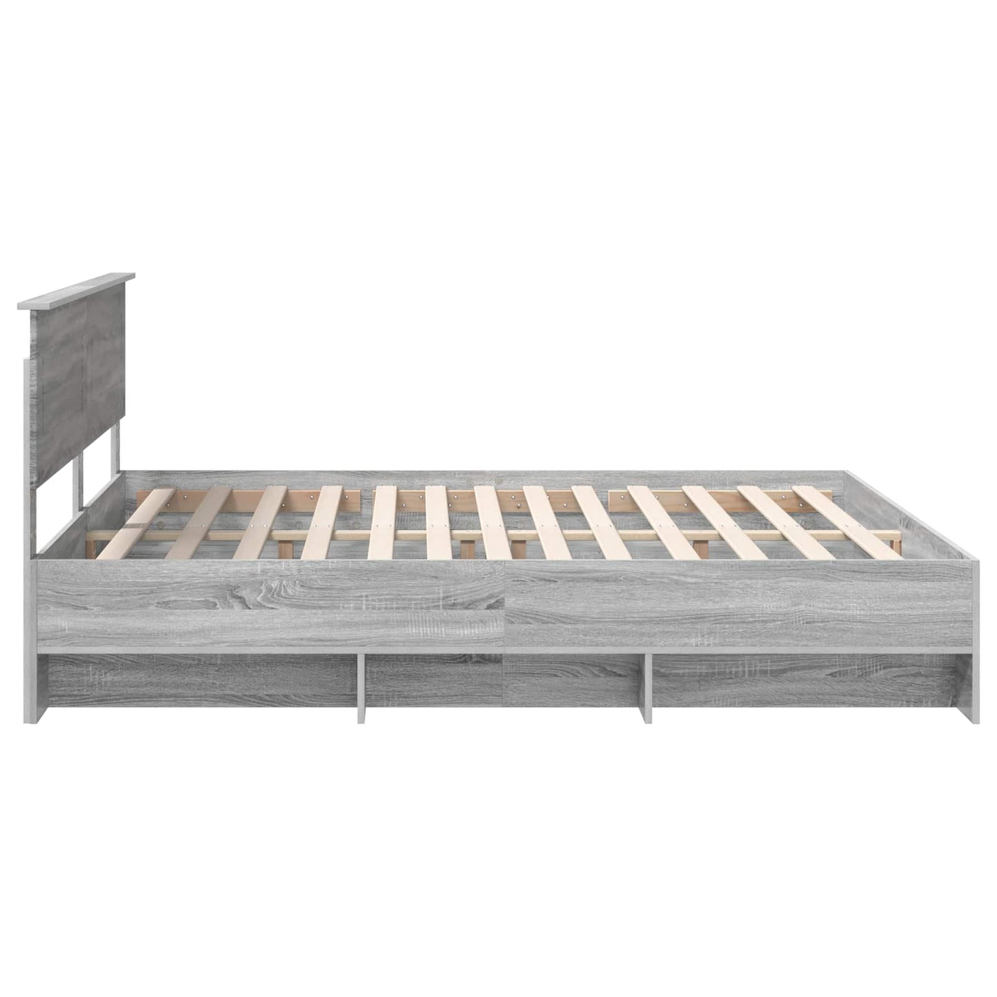 Bed Frame Grey Sonoma 200 x 200 cm Engineered Wood