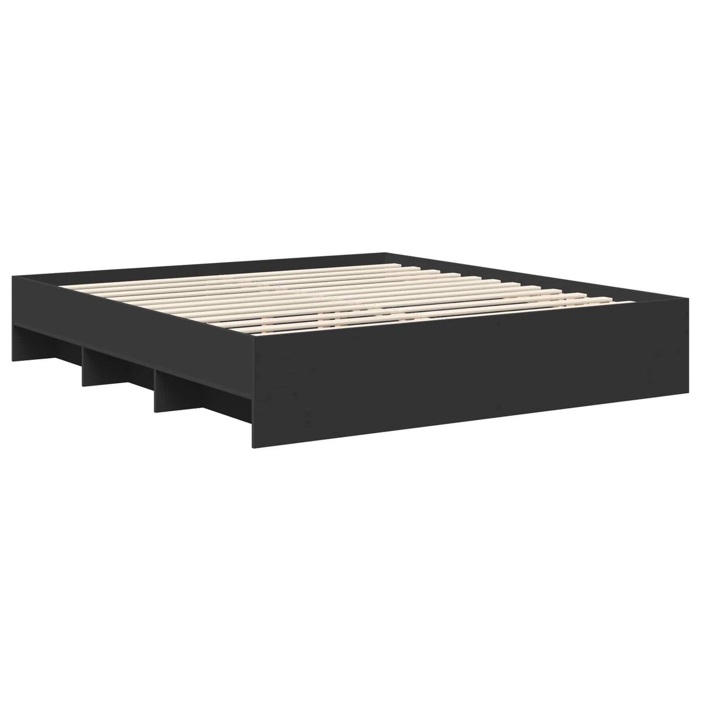 Bed Frame with Headboard Black 180 x 200 cm Engineered Wood