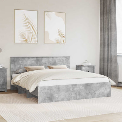 Bed Frame Concrete Grey 180 x 200 cm Engineered Wood