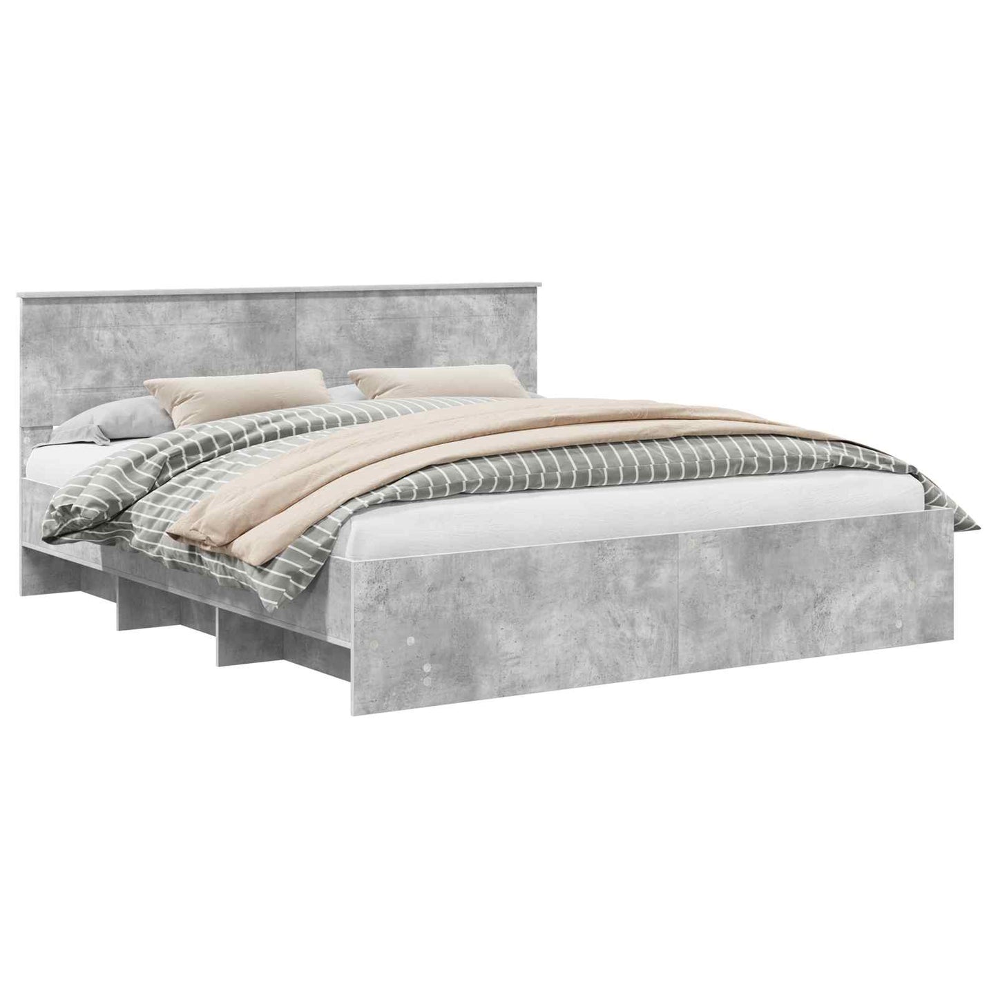 Bed Frame Concrete Grey 180 x 200 cm Engineered Wood